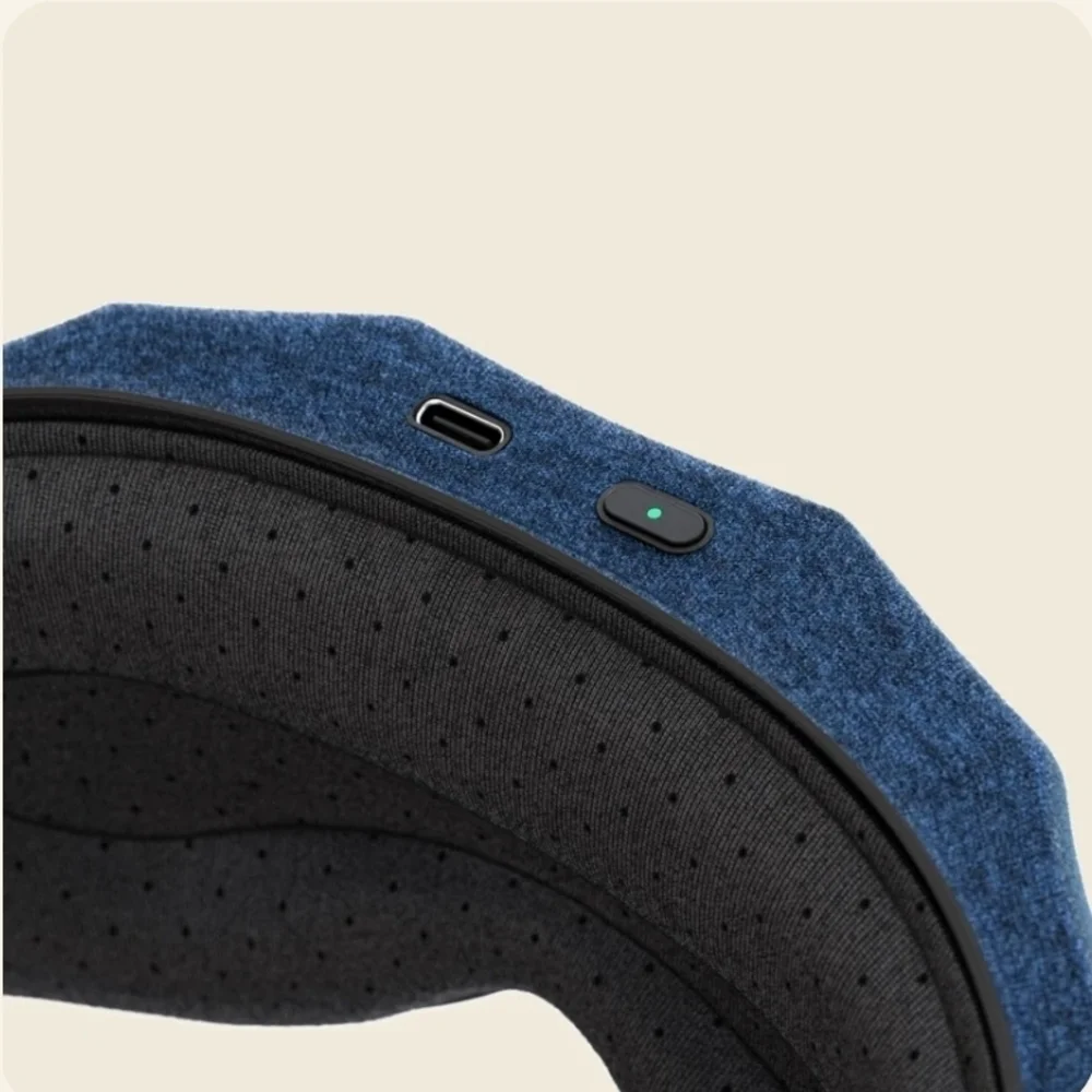 Therabody Blue Contoured Blackout Sleep Mask with Adjustable Strap